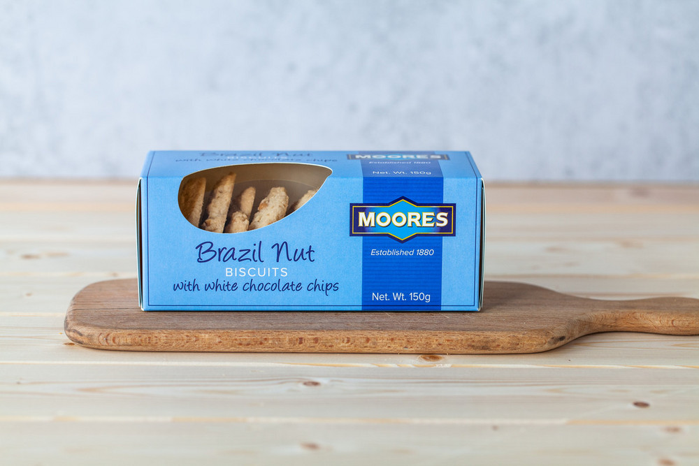 Brazil Nut Biscuits with White Chocolate Chips Shop Moores Biscuits