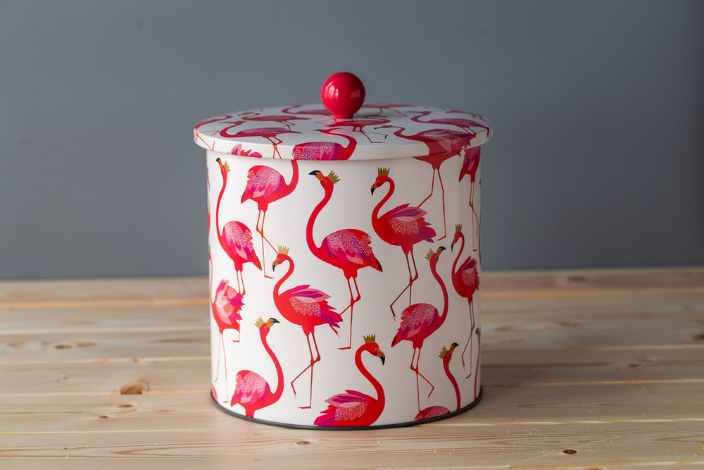 Red shop biscuit barrel